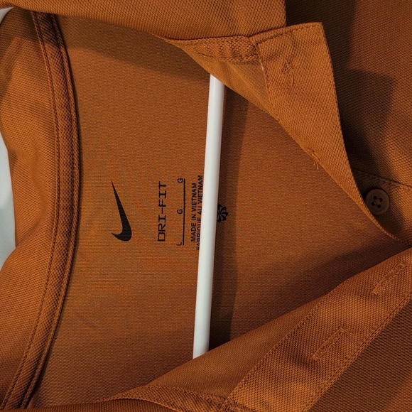 Nike Orange Fitted Polo Dry-fit Short Sleeve Tee - Picture 3 of 6